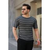 Marsilyan- Erkek Petek Desenli Kısa Kollu T-Shirt - Siyah
