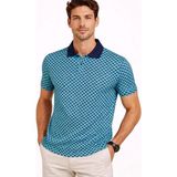 Marsilyan Erkek Pike Kumaş Polo Yaka Desenli Tişört Kısa Kol Yazlık T-Shirt - Turkuaz