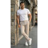 Marsilyan Erkek Slim Fit Dilli Kumaş Pantolon - Bej - 33