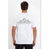 Marsilyan Erkek T-Shirt Nihilist Penguen Baskılı Bisiklet Yaka Kısa Kol Yazlık Tişört - Beyaz - XS