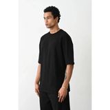 Marsilyan Erkek Tişört Düz Basic Penye Yazlık Bisiklet Yaka Kısa Kol T-Shirt - Siyah