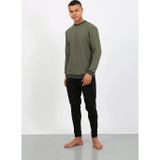 Marsilyan Erkek Uzun Kol Manşetli Paça Penye Pijama Takımı Haki