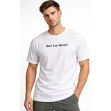 Marsilyan Erkek Wafıl Kumaş Tişört Regular Kalıp Bisiklet Yaka Baskılı Günlük Basic T-Shirt - Beyaz