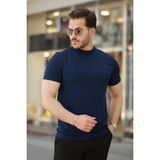 Marsilyan- Erkek Yarım Balıkçı Yaka Kısa Kollu T-Shirt - Lacivert - 2XL