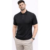 Marsilyan Erkek Yazlık Triko Tişört Kısa Kol Polo Yaka Düğmeli T-Shirt - Siyah - XL
