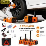 Marsilyan Ezere Powerlift Pro 5 Ton Çok Fonksiyonlu Elektrikli Hidrolik Kriko Lift Kaldırma / Kompresör / Bijon Sökme / LED Işık - Turuncu - standart