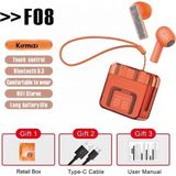 Marsilyan F08 Dijital Şarj Göstergeli Tws Bluetooth Kulaklık - Kırmızı - Çok Renkli
