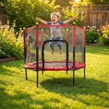Marsilyan Fileli 140 cm Büyük Boy Trambolin - Renkli - standart