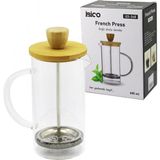 Marsilyan French Press Bambu Kapak 600ML Cam Bitki Süzgeçi (K95) - Renkli - standart