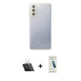 Marsilyan™- Galaxy S21 Fe Kılıf Zirve Doku - Şeffaf Pasifik Cam Ekran Koruyucu + Kamera Lens Koruma Cam - Sf