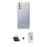 Marsilyan™- Galaxy S21 Fe Kılıf Zirve Doku - Siyah Mat Seramik Nano Ekran Koruyucu + Kamera Lens Koruma Cam - Sf