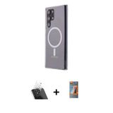 Marsilyan™- Galaxy S22 Ultra Kılıf Ahenk Yansıma Prime - Siyah Autokit 5İn1 Fiber Hayalet Polymer Nano Ekran Koruyucu +