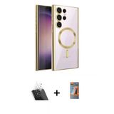 Marsilyan™- Galaxy S22 Ultra Kılıf Nova Işık Özel Seri - Siyah Autokit 5İn1 Fiber Hayalet Polymer Nano Ekran Koruyucu +