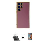Marsilyan™- Galaxy S22 Ultra Kılıf Yankı Serisi - Siyah Autokit 5İn1 Fiber Hayalet Polymer Nano Ekran Koruyucu + Kamera