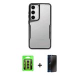 Marsilyan™- Galaxy S23 Kılıf Akış Çizgi Koleksiyonu - Siyah 3D Antistatik Hayalet Cam Ekran Koruyucu + Raze Metal Kamera
