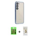Marsilyan™- Galaxy S23 Kılıf Vadi Minimal - Siyah Mat Seramik Nano Ekran Koruyucu + Raze Metal Kamera Lens - Sı
