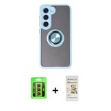Marsilyan™- Galaxy S23 Kılıf Yörünge Çizgi - Siyah Mat Seramik Nano Ekran Koruyucu + Raze Metal Kamera Lens - Gı