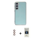 Marsilyan™- Galaxy S23 Plus Kılıf Yankı Serisi - Siyah 5D Hayalet Cam Ekran Koruyucu + Metal Kamera Lens - Kı