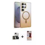 Marsilyan™- Galaxy S23 Ultra Kılıf Ahenk Doku Özel Seri - Siyah Autokit 5İn1 Fiber Hayalet Cam Ekran Koruyucu + Pvd Meta