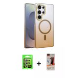 Marsilyan™- Galaxy S23 Ultra Kılıf Ahenk Doku Özel Seri - Siyah Autokit 5İn1 Fiber Hayalet Cam Ekran Koruyucu + Raze Met