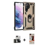 Marsilyan™- Galaxy S23 Ultra Kılıf Ahenk Klasik Koleksiyonu - Siyah Autokit 5İn1 Fiber Hayalet Cam Ekran Koruyucu + Pvd