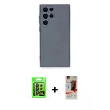 Marsilyan™- Galaxy S23 Ultra Kılıf Ahenk Serisi - Siyah Autokit 5İn1 Fiber Hayalet Cam Ekran Koruyucu + Raze Metal Kamer