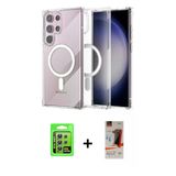 Marsilyan™- Galaxy S23 Ultra Kılıf Ahenk Yansıma Prime - Siyah Autokit 5İn1 Fiber Hayalet Cam Ekran Koruyucu + Raze Meta