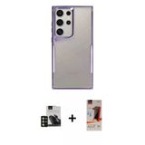 Marsilyan™- Galaxy S23 Ultra Kılıf Akış Çizgi Koleksiyonu - Siyah Autokit 5İn1 Fiber Hayalet Cam Ekran Koruyucu + Pvd Me