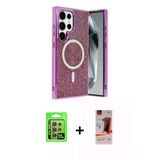 Marsilyan™- Galaxy S23 Ultra Kılıf Eksen Çizgi - Siyah Autokit 5İn1 Fiber Hayalet Cam Ekran Koruyucu + Raze Metal Kamera