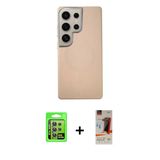 Marsilyan™- Galaxy S23 Ultra Kılıf Eksen Prime - Siyah Autokit 5İn1 Fiber Hayalet Cam Ekran Koruyucu + Raze Metal Kamera