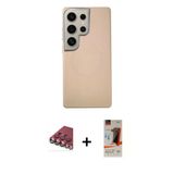 Marsilyan™- Galaxy S23 Ultra Kılıf Eksen Prime - Siyah Autokit 5İn1 Fiber Hayalet Cam Ekran Koruyucu + Valdez Metal Kame