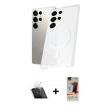 Marsilyan™- Galaxy S23 Ultra Kılıf Kutup Minimal - Siyah Autokit 5İn1 Fiber Hayalet Cam Ekran Koruyucu + Kamera Lens Kor