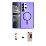 Marsilyan™- Galaxy S23 Ultra Kılıf Nova Asil Prime - Siyah Autokit 5İn1 Fiber Hayalet Cam Ekran Koruyucu + Metal Kamera