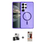 Marsilyan™- Galaxy S23 Ultra Kılıf Nova Asil Prime - Siyah Autokit 5İn1 Fiber Hayalet Cam Ekran Koruyucu + Pvd Metal Kam