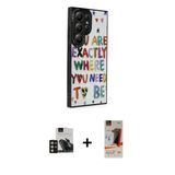 Marsilyan™- Galaxy S23 Ultra Kılıf Odak Klasik Serisi - Siyah Autokit 5İn1 Fiber Hayalet Cam Ekran Koruyucu + Pvd Metal