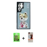 Marsilyan™- Galaxy S23 Ultra Kılıf Siluet Modern Özel Seri - Siyah Autokit 5İn1 Fiber Hayalet Cam Ekran Koruyucu + Raze