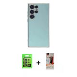 Marsilyan™- Galaxy S23 Ultra Kılıf Yankı Serisi - Siyah Autokit 5İn1 Fiber Hayalet Cam Ekran Koruyucu + Raze Metal Kamer