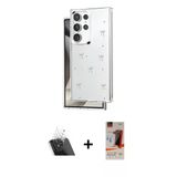 Marsilyan™- Galaxy S23 Ultra Kılıf Yörünge Form - Siyah Autokit 5İn1 Fiber Hayalet Cam Ekran Koruyucu + Kamera Lens Koru