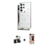 Marsilyan™- Galaxy S23 Ultra Kılıf Yörünge Form - Siyah Autokit 5İn1 Fiber Hayalet Cam Ekran Koruyucu + Pvd Metal Kamera