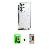 Marsilyan™- Galaxy S23 Ultra Kılıf Yörünge Form - Siyah Autokit 5İn1 Fiber Hayalet Cam Ekran Koruyucu + Raze Metal Kamer
