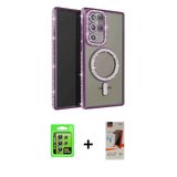 Marsilyan™- Galaxy S23 Ultra Kılıf Zirve Doku Prime - Siyah Autokit 5İn1 Fiber Hayalet Cam Ekran Koruyucu + Raze Metal K