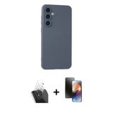 Marsilyan™- Galaxy S24 Plus Kılıf Ahenk Serisi - Siyah 3D Antistatik Mat Seramik Nano Ekran Koruyucu + Kamera Lens Korum