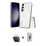 Marsilyan™- Galaxy S24 Plus Kılıf Ahenk Yansıma Prime - Siyah Bilvis 3D Cam Ekran Koruyucu + Kamera Lens Koruma Cam - Sf