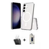 Marsilyan™- Galaxy S24 Plus Kılıf Ahenk Yansıma Prime - Siyah Bilvis Hayalet Cam Ekran Koruyucu + Kamera Lens Koruma Cam