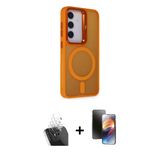 Marsilyan™- Galaxy S24 Plus Kılıf Akış Form - Siyah 3D Antistatik Mat Seramik Nano Ekran Koruyucu + Kamera Lens Koruma C