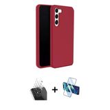 Marsilyan™- Galaxy S24 Plus Kılıf Kozmos Yansıma Özel Seri - Siyah 3D Antistatik Cam Ekran Koruyucu + Kamera Lens Koruma