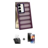 Marsilyan™- Galaxy S24 Plus Kılıf Yadigar Doku Özel Seri - Siyah 3D Antistatik Mat Seramik Nano Ekran Koruyucu + Kamera