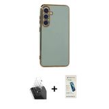 Marsilyan™- Galaxy S24 Plus Kılıf Yankı Serisi - Şeffaf Pasifik Cam Ekran Koruyucu + Kamera Lens Koruma Cam - Sf