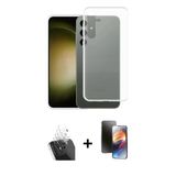 Marsilyan™- Galaxy S24 Plus Kılıf Zirve Doku - Siyah 3D Antistatik Mat Seramik Nano Ekran Koruyucu + Kamera Lens Koruma