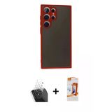 Marsilyan™- Galaxy S24 Ultra Kılıf Ahenk Çizgi Serisi - Siyah Autokit 5İn1 Fiber Polymer Nano Ekran Koruyucu + Kamera Le